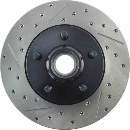 StopTech Sport Drilled/Slotted Brake Rotor; Front Right