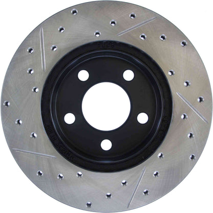 StopTech Sport Drilled/Slotted Brake Rotor; Front Left