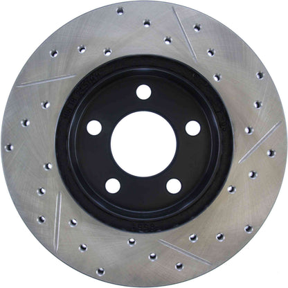 StopTech Sport Drilled/Slotted Brake Rotor; Front Right