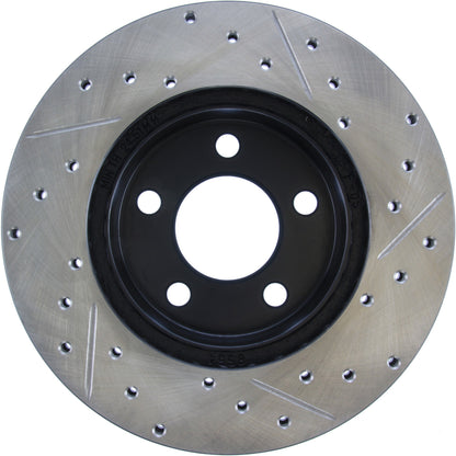 StopTech Sport Drilled/Slotted Brake Rotor; Front Right