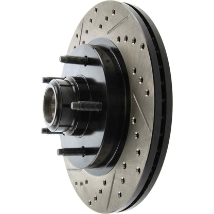 StopTech Sport Drilled/Slotted Brake Rotor; Front Right