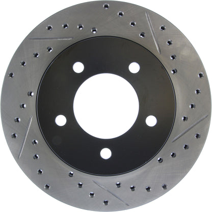 StopTech Sport Drilled/Slotted Brake Rotor; Front Left