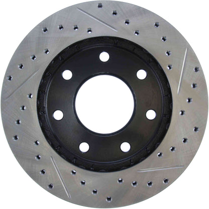 StopTech Sport Drilled/Slotted Brake Rotor; Front Right