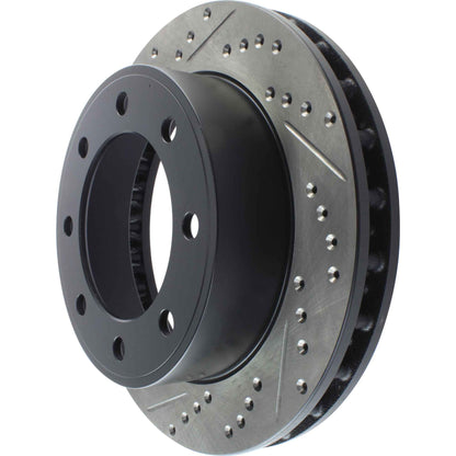 StopTech Sport Drilled/Slotted Brake Rotor; Front Right