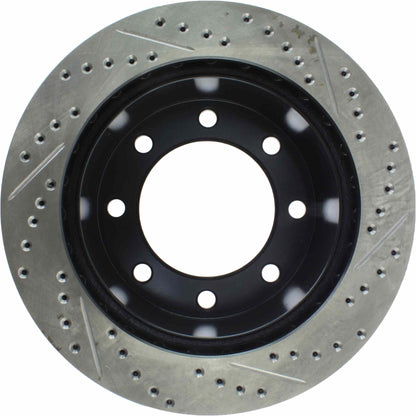 StopTech 00-05 Ford Excursion SportStop Cryo Slotted & Drilled Right Rear Rotor 127.65071CR