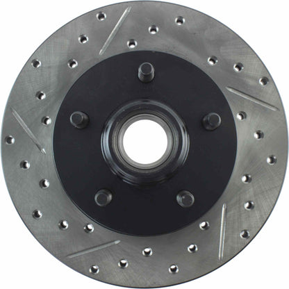 StopTech Sport Drilled/Slotted Brake Rotor; Front Right