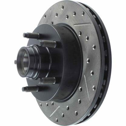 StopTech Sport Drilled/Slotted Brake Rotor; Front Right