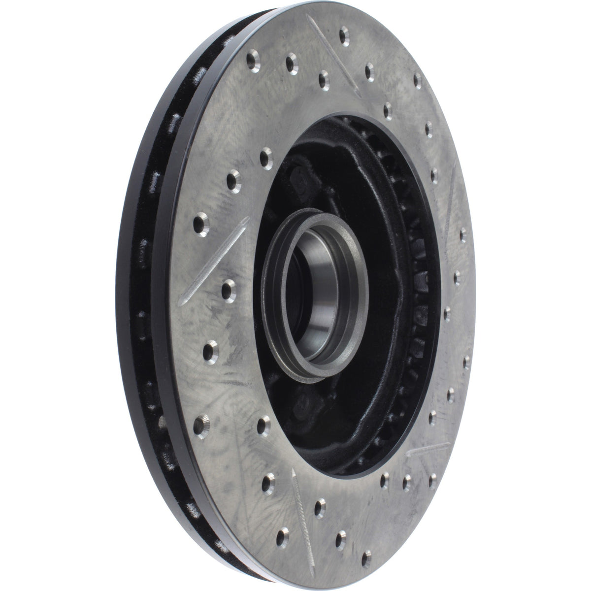 StopTech Sport Drilled/Slotted Brake Rotor; Front Right