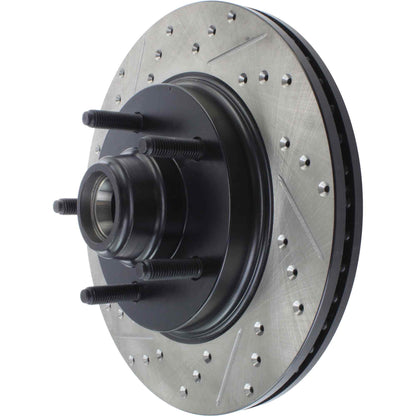 StopTech Sport Drilled/Slotted Brake Rotor; Front Right