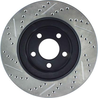 StopTech Sport Drilled/Slotted Brake Rotor; Front Left