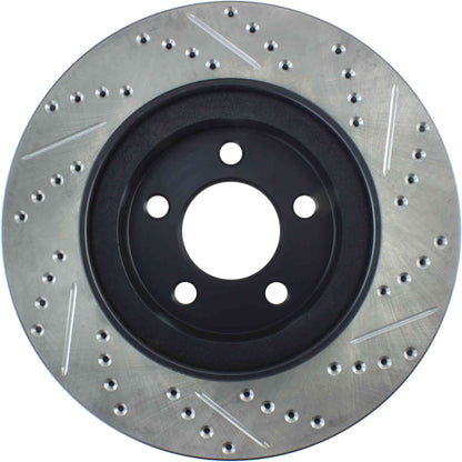StopTech Sport Drilled/Slotted Brake Rotor; Front Right