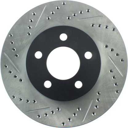 StopTech Sport Drilled/Slotted Brake Rotor; Front Right