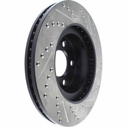 StopTech Sport Drilled/Slotted Brake Rotor; Front Right