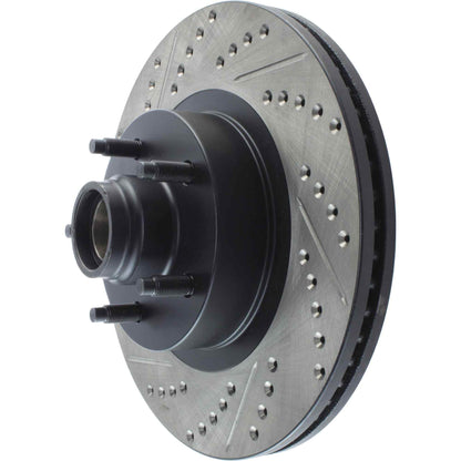 StopTech Sport Drilled/Slotted Brake Rotor; Front Right