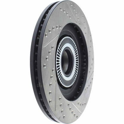 StopTech Sport Drilled/Slotted Brake Rotor; Front Right