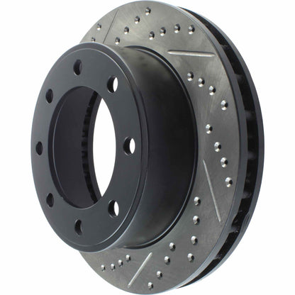 StopTech Sport Drilled/Slotted Brake Rotor; Front Right