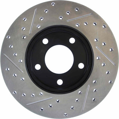 StopTech Sport Drilled/Slotted Brake Rotor; Front Left