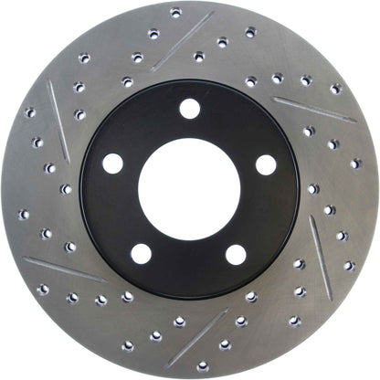 StopTech Sport Drilled/Slotted Brake Rotor; Front Right