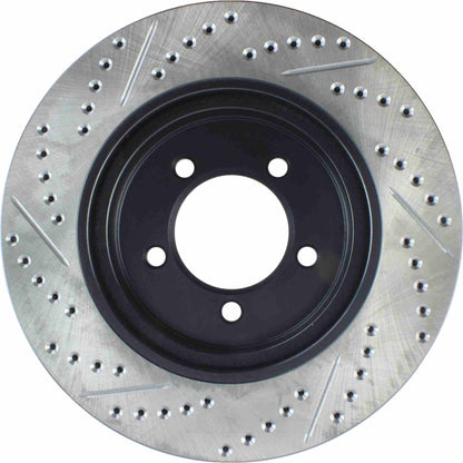 StopTech Sport Drilled/Slotted Brake Rotor; Front Left