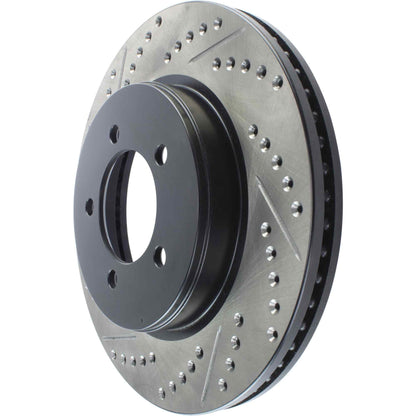 StopTech Sport Drilled/Slotted Brake Rotor; Front Right
