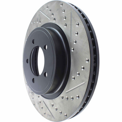 StopTech Sport Drilled/Slotted Brake Rotor; Front Left
