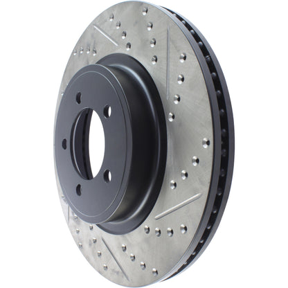 StopTech Sport Drilled/Slotted Brake Rotor; Front Left