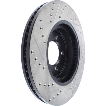 StopTech Sport Drilled/Slotted Brake Rotor; Front Left