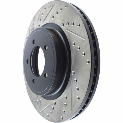 StopTech Sport Drilled/Slotted Brake Rotor; Front Right