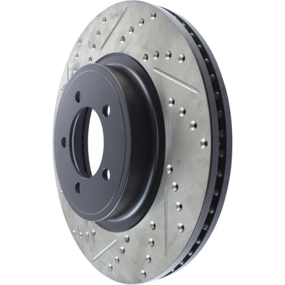 StopTech Sport Drilled/Slotted Brake Rotor; Front Right