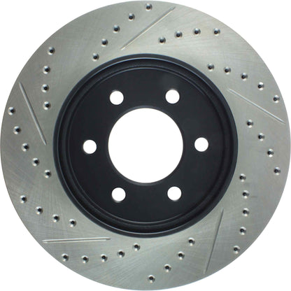 StopTech Sport Drilled/Slotted Brake Rotor; Front Left