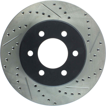 StopTech Sport Drilled/Slotted Brake Rotor; Front Left