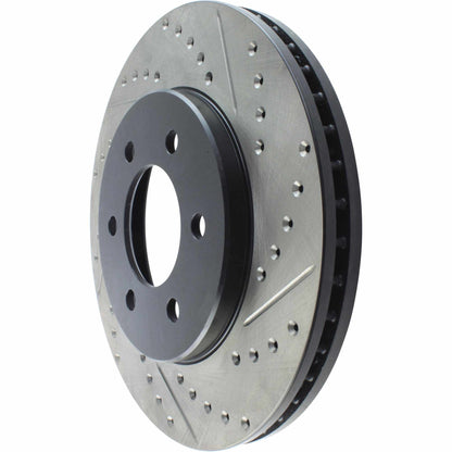 StopTech Sport Drilled/Slotted Brake Rotor; Front Left