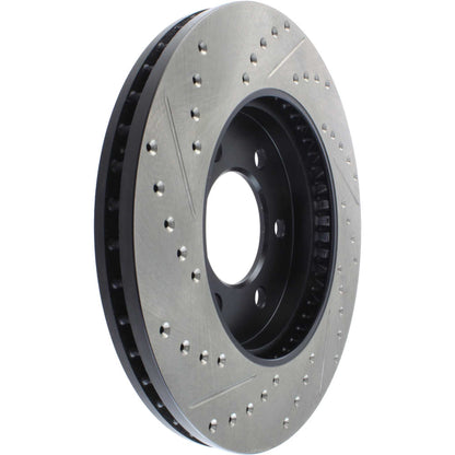 StopTech Sport Drilled/Slotted Brake Rotor; Front Left