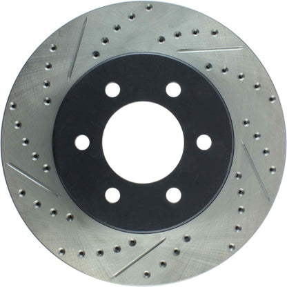 StopTech Sport Drilled/Slotted Brake Rotor; Front Right