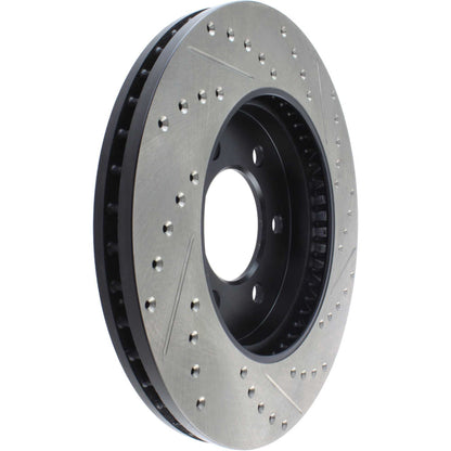 StopTech Sport Drilled/Slotted Brake Rotor; Front Right