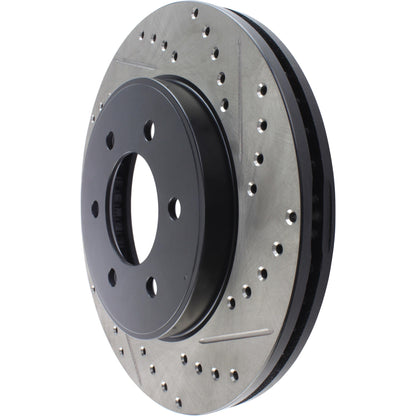 StopTech Sport Drilled/Slotted Brake Rotor; Front Left