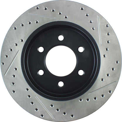 StopTech Sport Drilled/Slotted Brake Rotor; Front Right