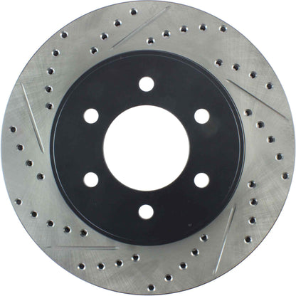 StopTech Sport Drilled/Slotted Brake Rotor; Front Right