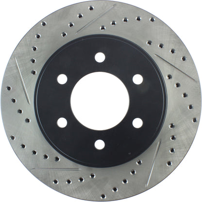StopTech Sport Drilled/Slotted Brake Rotor; Front Right
