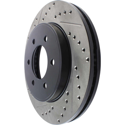 StopTech Sport Drilled/Slotted Brake Rotor; Front Right