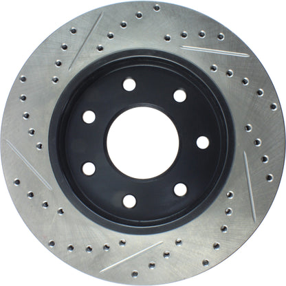 StopTech Sport Drilled/Slotted Brake Rotor; Front Left