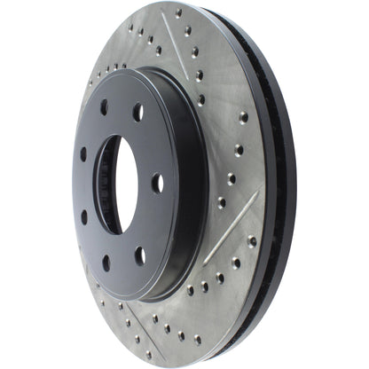 StopTech Sport Drilled/Slotted Brake Rotor; Front Left