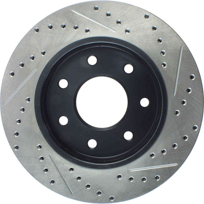 StopTech Sport Drilled/Slotted Brake Rotor; Front Right