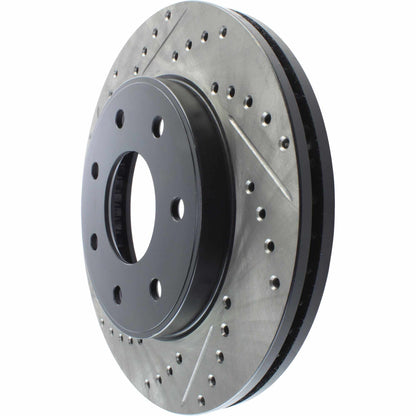 StopTech Sport Drilled/Slotted Brake Rotor; Front Right