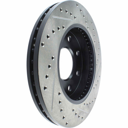 StopTech Sport Drilled/Slotted Brake Rotor; Front Right