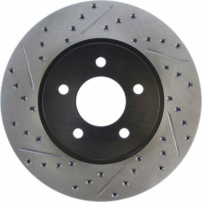 StopTech Sport Drilled/Slotted Brake Rotor; Front Right