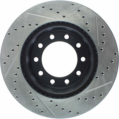 StopTech Sport Drilled/Slotted Brake Rotor; Front Right
