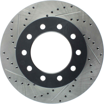 StopTech Sport Drilled/Slotted Brake Rotor; Front Right