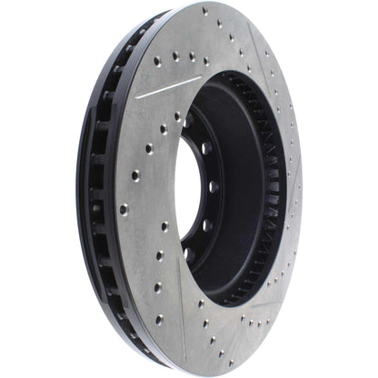 StopTech Sport Drilled/Slotted Brake Rotor; Front Right
