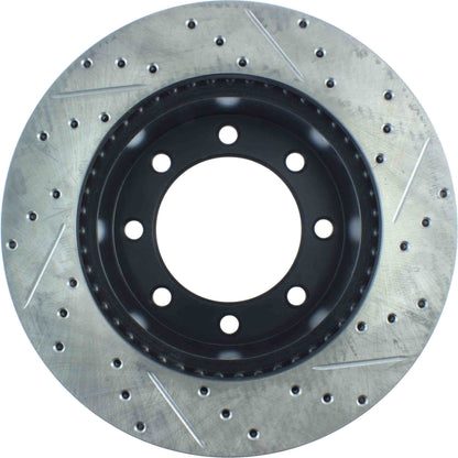 StopTech Sport Drilled/Slotted Brake Rotor; Front Right